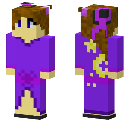 Cute Purple Witch Minecraft skin