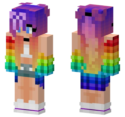 Cute Rainbow Edit Minecraft skin