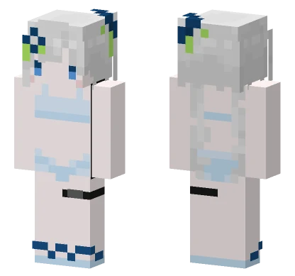 Cute White Hair Girl Minecraft skin