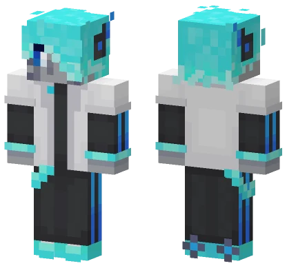 Cyan Electric Warrior Minecraft skin