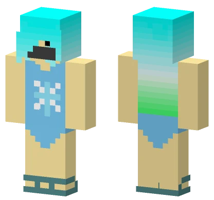 Cyan Snowflake Girl Minecraft skin