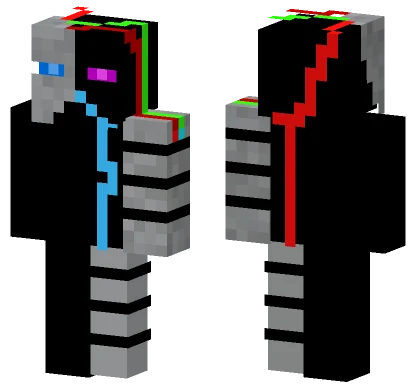 Cyborg Blue Endermite Minecraft skin