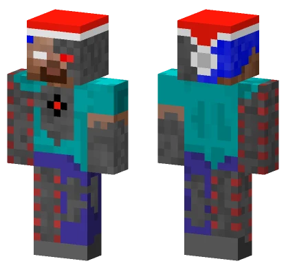 Cyborg Herobrine Christmas Minecraft skin