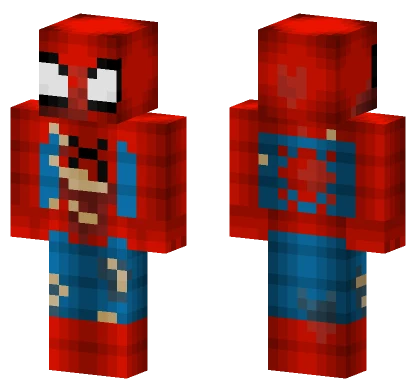 Damaged Classic Suit Spider-Man Minecraft skin
