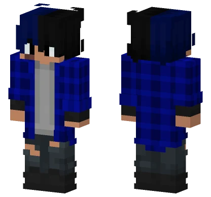 Damian Blue Plaid Skin Minecraft skin