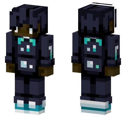 Dark Blue Cyber Outfit Minecraft skin