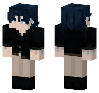 Dark Blue Hair Boy Minecraft skin