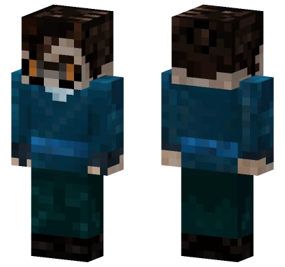 Dark Blue Hooded Figure Minecraft skin