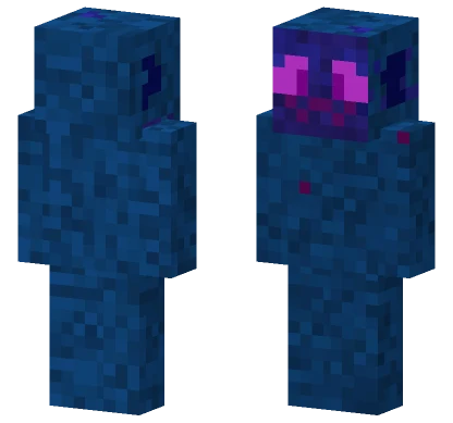 Dark Blue Hooded Figure Minecraft skin