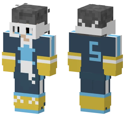 Dark Blue Jersey with Mask Minecraft skin