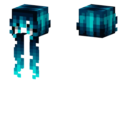 Dark Blue Neon Glow Fade Minecraft skin