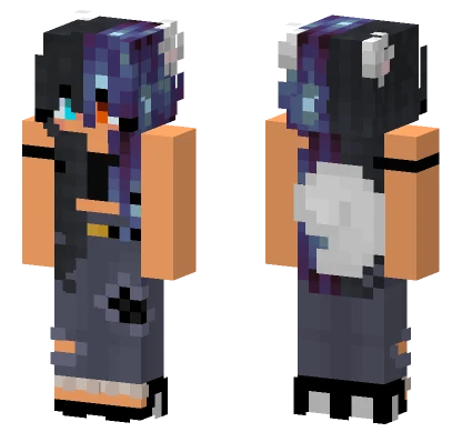Dark Cat Girl Minecraft skin