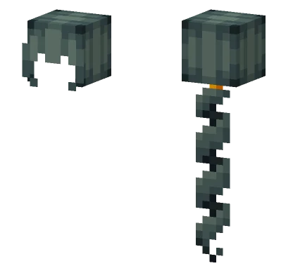 Dark Curled Ponytail Base Minecraft skin