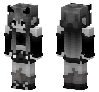 Monochrome Demon Girl Minecraft skin