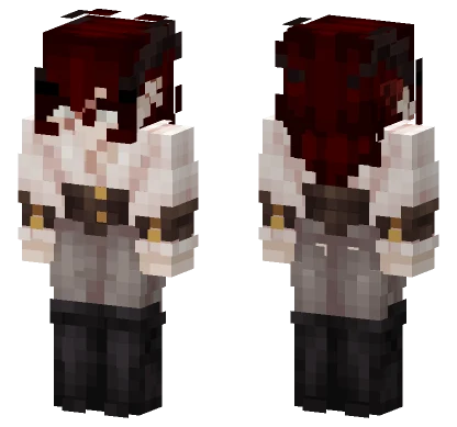 Dark Red Bat Girl Minecraft skin