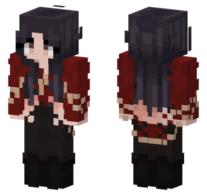 Dark Red Girl Minecraft skin