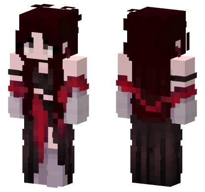 Dark Red Hair Girl Minecraft skin
