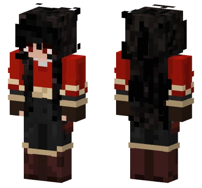 Dark Red Hooded Figure Minecraft skin