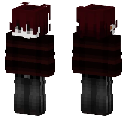 Dark Red Striped Hoodie Minecraft skin