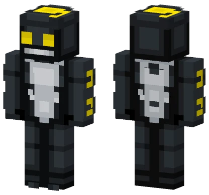 Dark Robot With Yellow Lights Minecraft skin