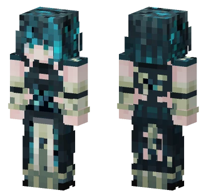 Dark Teal Hooded Figure Minecraft skin