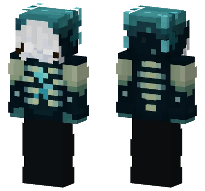 Dark Teal Hooded Figure Minecraft skin