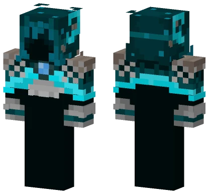 Dark Teal Warden Minecraft skin