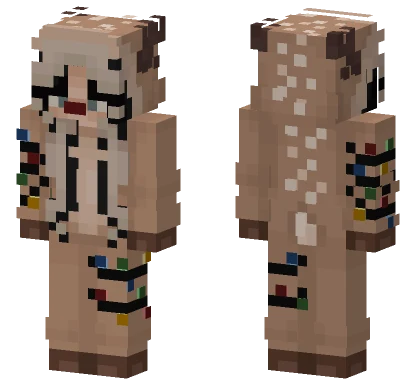 Deer Girl Christmas Lights Minecraft skin