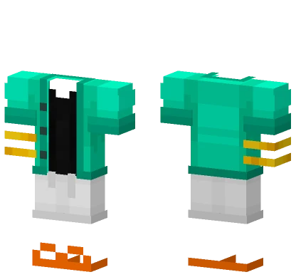 Detailed Aqua Outfit Template Minecraft skin