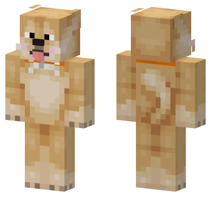 Doge Shiba Inu Tongue Blush Minecraft skin