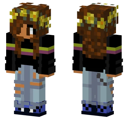 E Girl With Flowers Minecraft skin