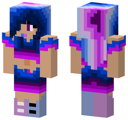 Electric Blue Haired Girl Minecraft skin