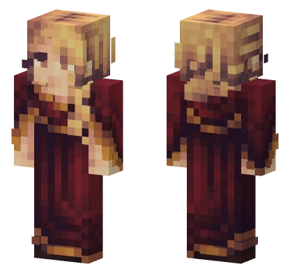 Elegant Lady In Red Minecraft skin
