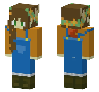 Fall Elf Girl With Reindeer Antlers Minecraft skin