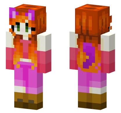 Fall Fire Girl Minecraft skin
