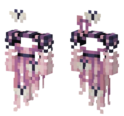 Fantasy Butterfly Pink Dress Minecraft skin
