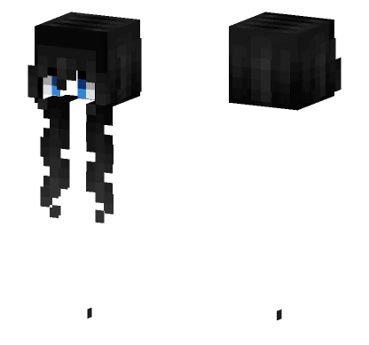 Female Black Long Bangs Minecraft skin