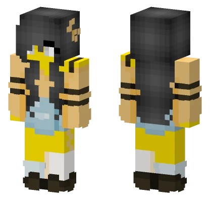 Female Casual Yellow Outfit Minecraft skin