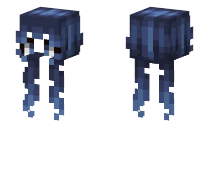 Female Dark Frost Blue Pigtails Minecraft skin