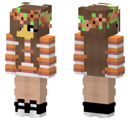 Female Fall Sweater Flower Crown Minecraft skin
