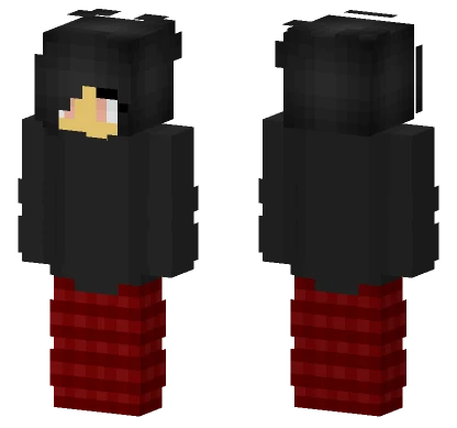 Female Gray Sweater Red Plaids Minecraft skin