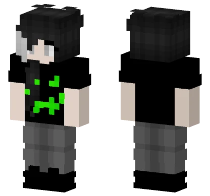 Female Green Halloween Casual Outfit Minecraft skin