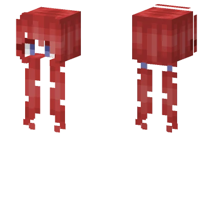 Female HB Back Pigtails Nether Red Minecraft skin