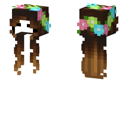 Female HB Brown Ombre Easter Flowers Minecraft skin