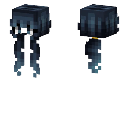 Female HB Cave Blue Ponytail Minecraft skin
