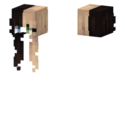 Female HB Dark Brown Blonde Split Minecraft skin