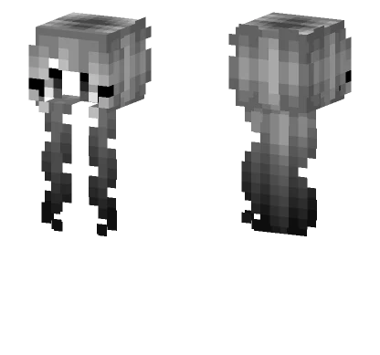 Female HB Light Gray Fade Black v2 Minecraft skin