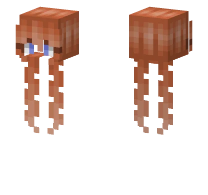 Female HB Long Double Curly Orange Redhead Pigtails Minecraft skin