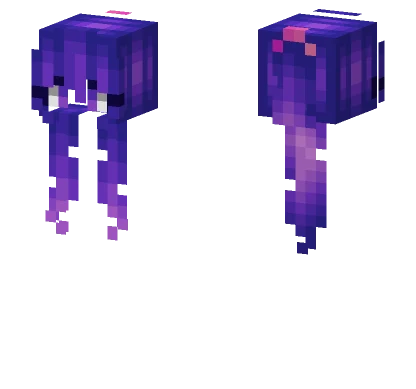 Female HB Long Ponytail Purple Fade Minecraft skin