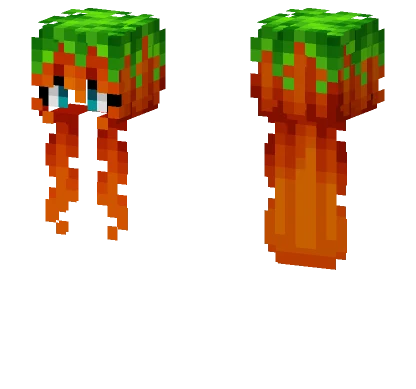 Female HB Pumpkin Orange Green V2 Minecraft skin